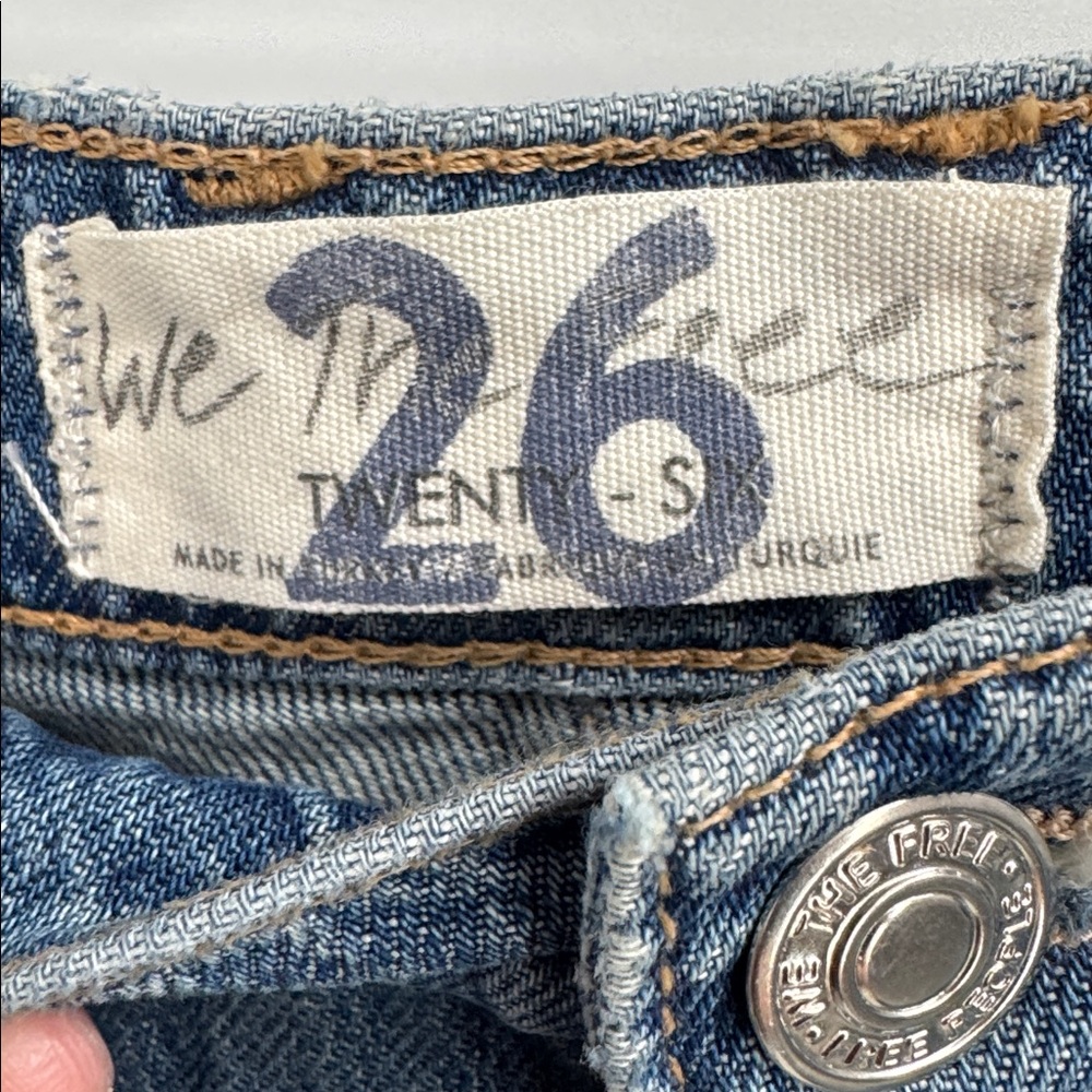 We The Free Patchwork Distressed Flare Jeans Raw … - image 8